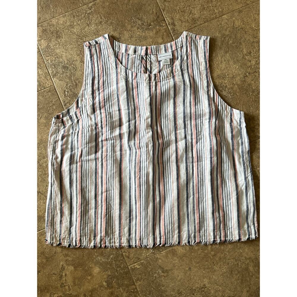 Liz Claiborne scoop neck, stripe tank top, women's size XXL